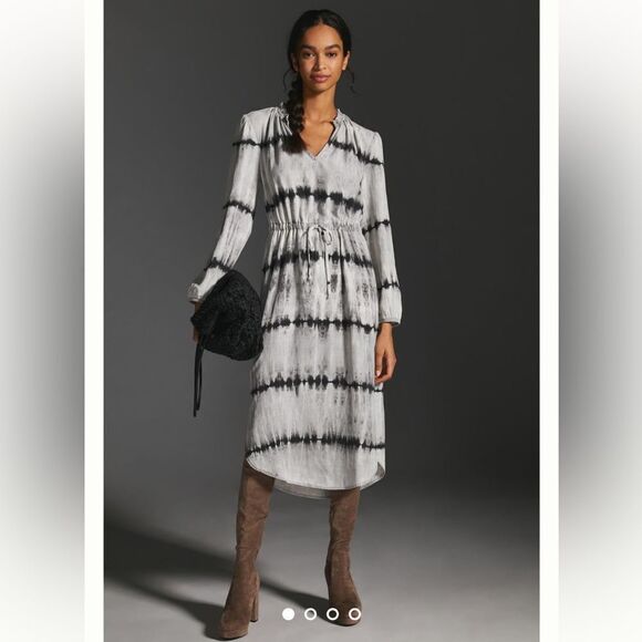 Anthropologie Cloth & Stone Drawstring Midi Dress XS - Picture 1 of 8